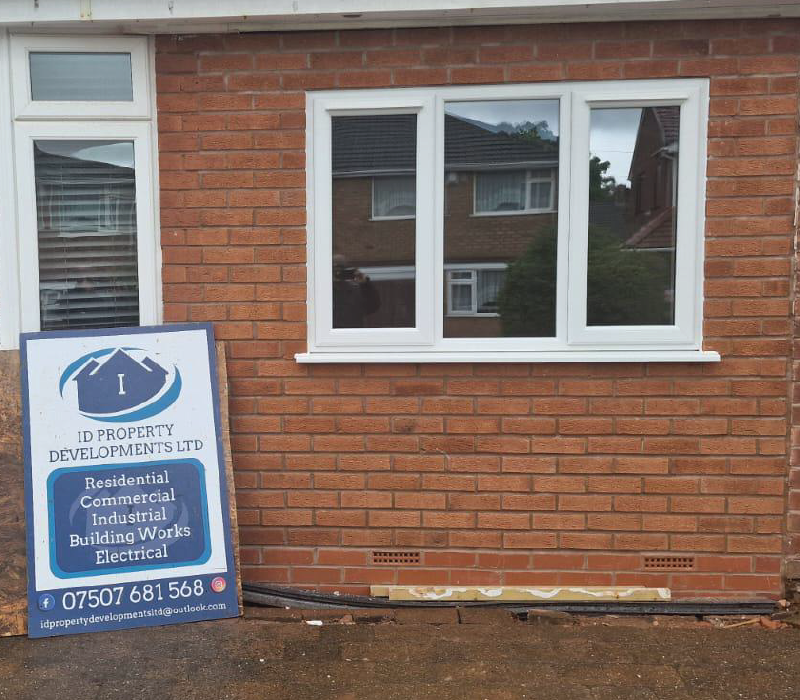 garage conversion exterior complete with new window - ID Property Developments