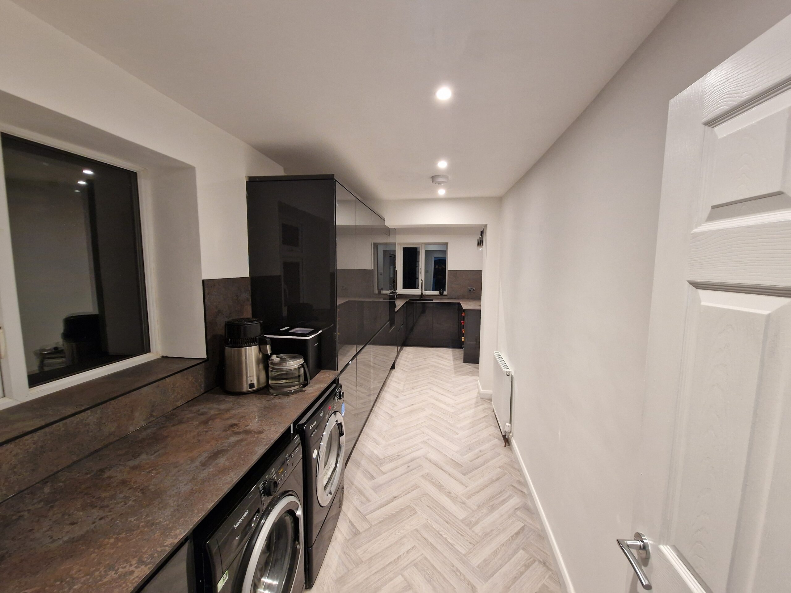 Kings Norton Extension works complete picture showing house in Birmingham with new kitchen and utilityroom | ID Property Developments
