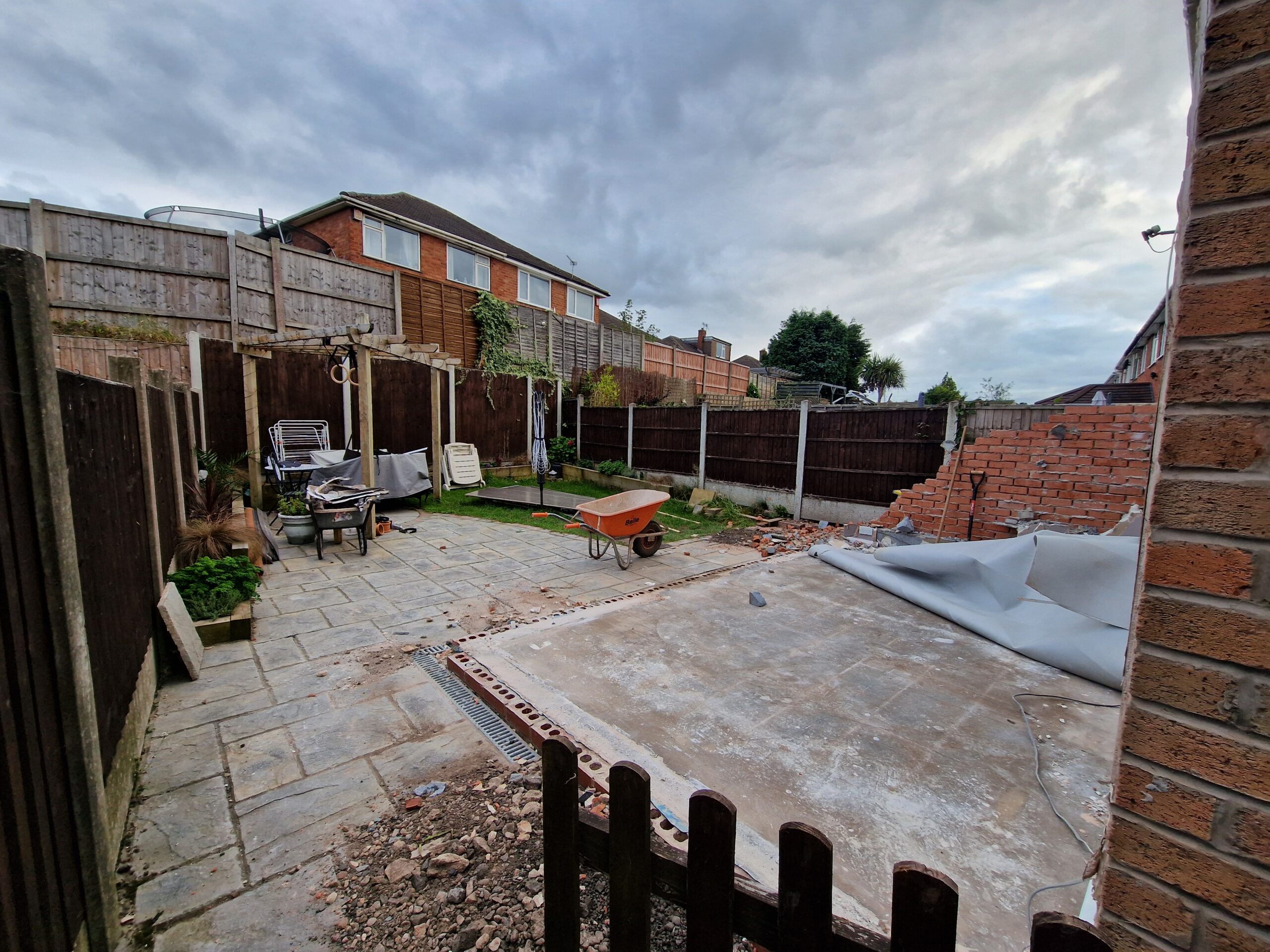 Kings Norton Extension works progress picture showing house in Birmingham deconstructed extension | ID Property Developments