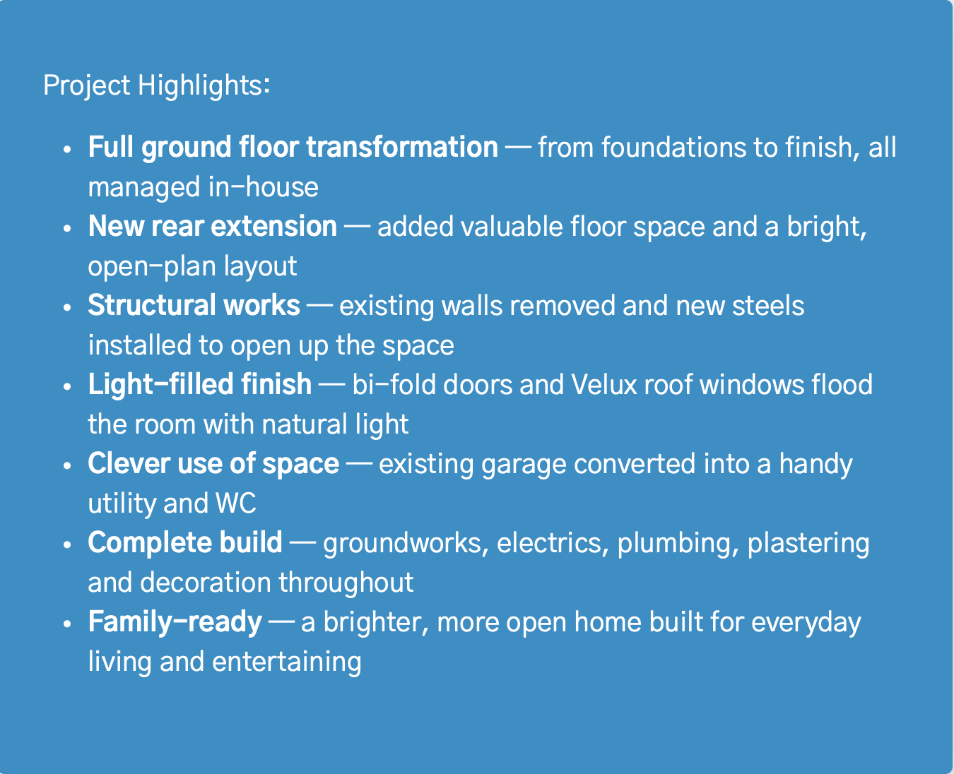 Bearwood Project Highlights